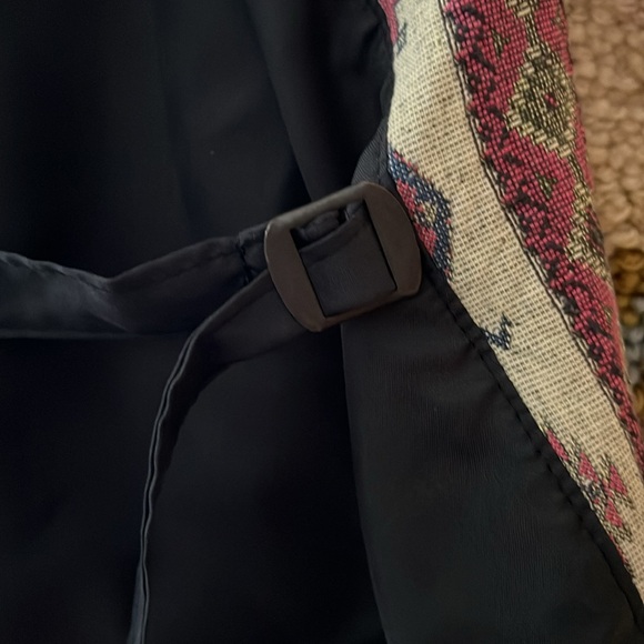 Vest Waistcoat Vintage Unisex Tribal Aztec Western Woven Tapestry Button Front - Picture 6 of 9